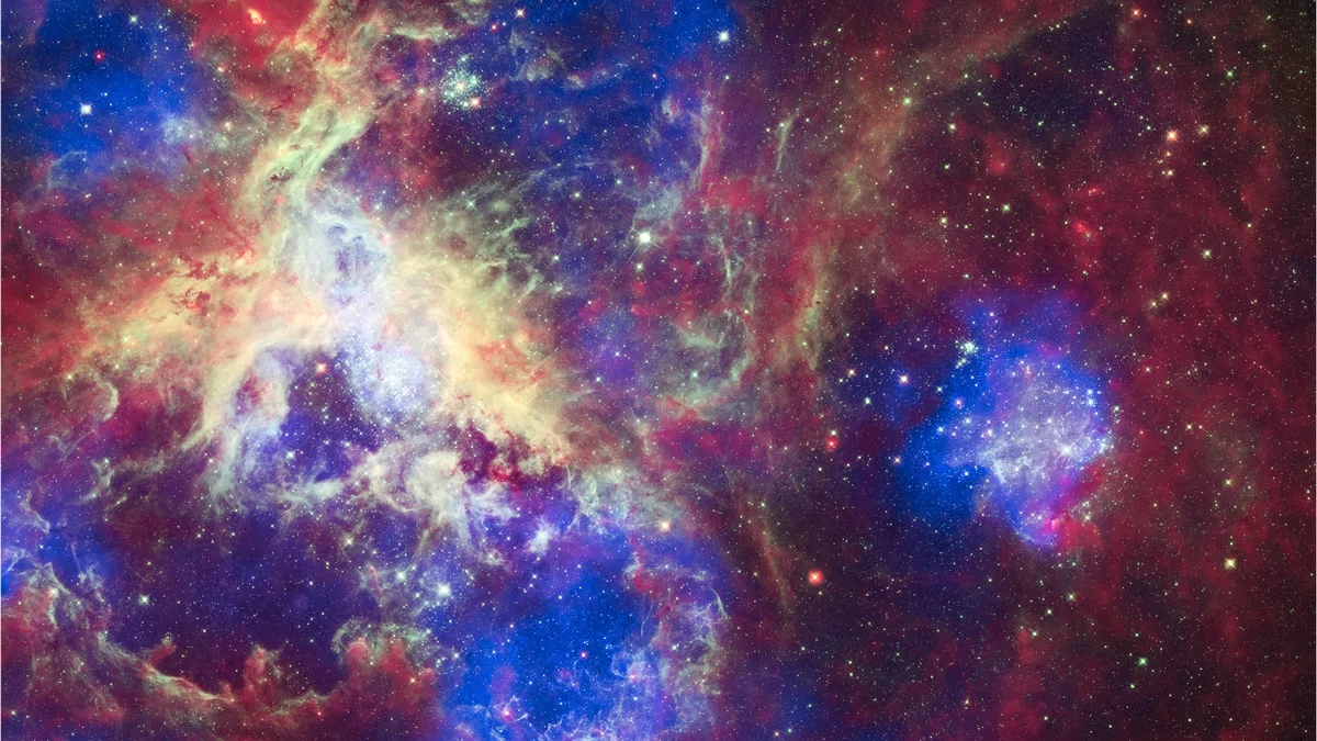 Hubble view of the Tarantula Nebula; illustrative science imagery, not Dark Matter series artwork
